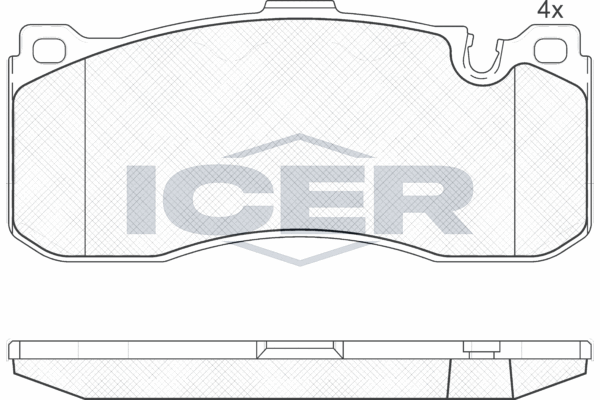 Комплект гальмівних накладок, дискове гальмо   181964   ICER