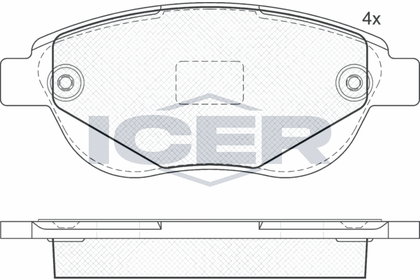 Комплект тормозных колодок, дисковый тормоз   182011   ICER