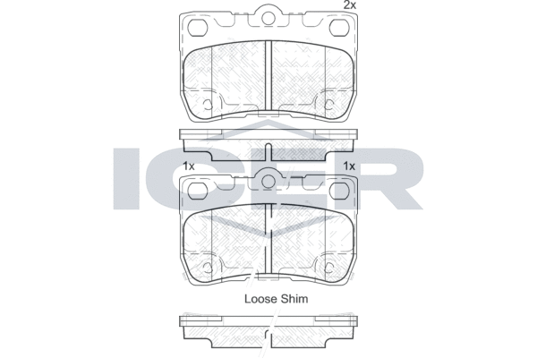 Комплект тормозных колодок, дисковый тормоз   182060   ICER
