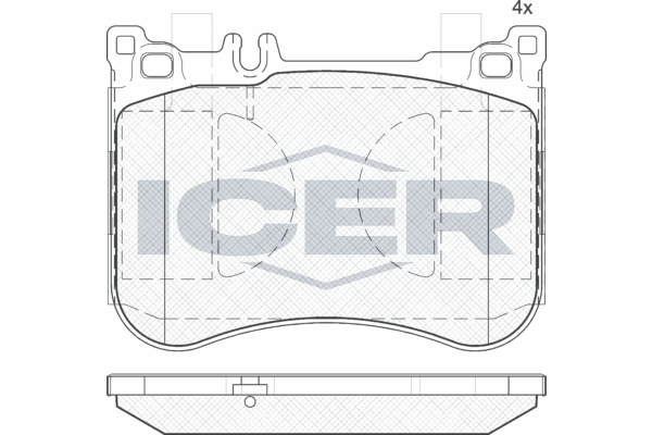 Комплект тормозных колодок, дисковый тормоз   182080   ICER
