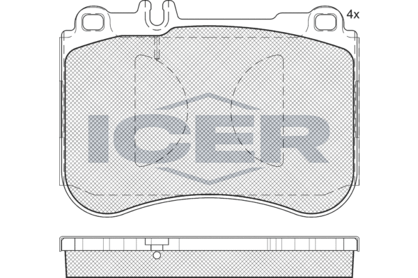 Комплект тормозных колодок, дисковый тормоз   182194   ICER