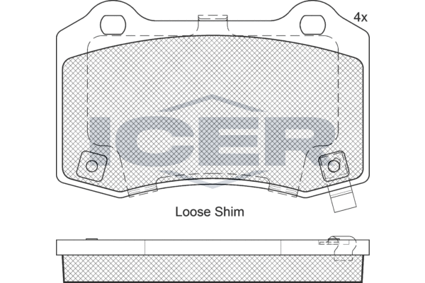 Комплект гальмівних накладок, дискове гальмо   182230   ICER