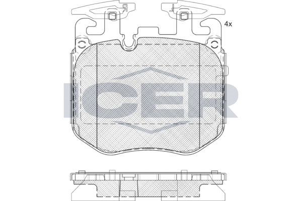Комплект тормозных колодок, дисковый тормоз   182265   ICER