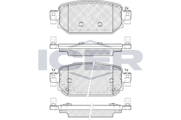 Комплект тормозных колодок, дисковый тормоз   182300   ICER