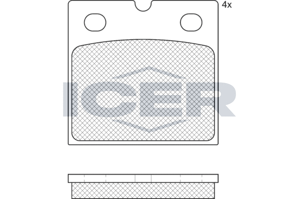 Комплект гальмівних накладок, дискове стоянкове гальмо   182361   ICER