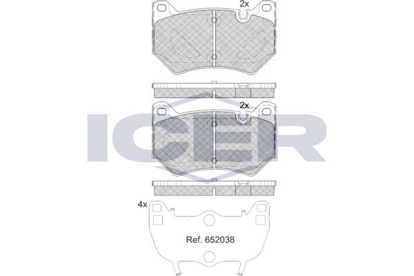 Комплект тормозных колодок, дисковый тормоз   182380   ICER