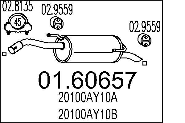Глушитель выхлопных газов конечный   01.60657   MTS