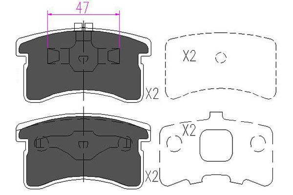 Комплект гальмівних накладок, дискове гальмо   KBP-1506   KAVO PARTS