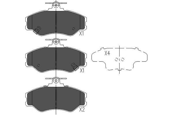 Комплект тормозных колодок, дисковый тормоз   KBP-3002   KAVO PARTS