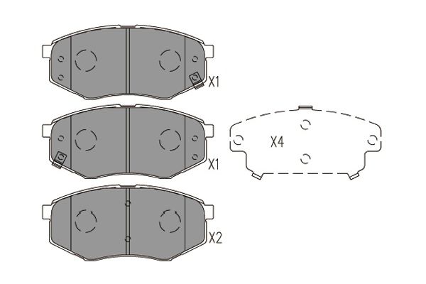 Комплект гальмівних накладок, дискове гальмо   KBP-4025   KAVO PARTS