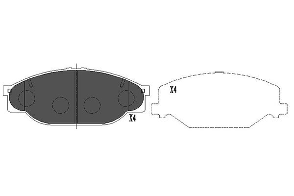 Комплект гальмівних накладок, дискове гальмо   KBP-9039   KAVO PARTS