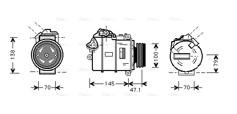 Компрессор, кондиционер   BWAK306   AVA QUALITY COOLING