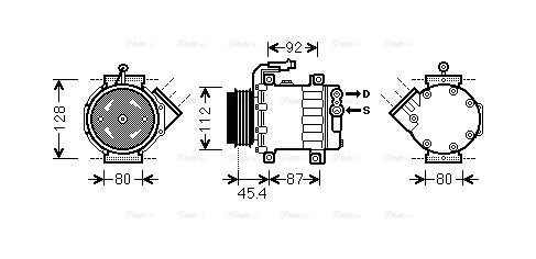 Компресор, система кондиціонування повітря   FTAK366   AVA QUALITY COOLING