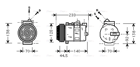 Компрессор, кондиционер   MSAK277   AVA QUALITY COOLING