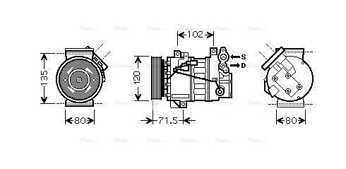 Компрессор, кондиционер   RTAK393   AVA QUALITY COOLING