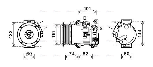 Компрессор, кондиционер   TOAK628   AVA QUALITY COOLING