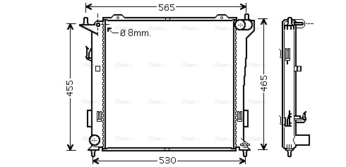 Радіатор, система охолодження двигуна   HY2181   AVA QUALITY COOLING