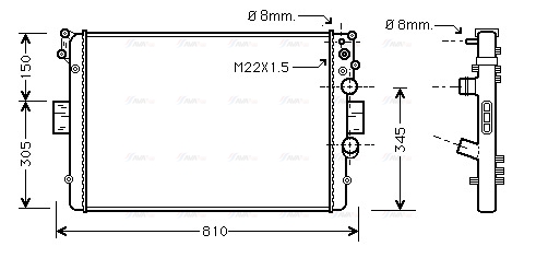 Радиатор, охлаждение двигателя   IVA2041   AVA QUALITY COOLING