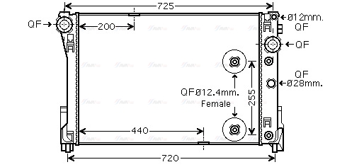 Радіатор, система охолодження двигуна   MS2491   AVA QUALITY COOLING