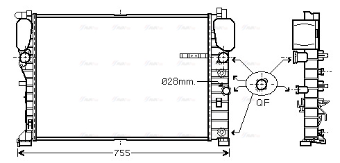 Радіатор, система охолодження двигуна   MSA2459   AVA QUALITY COOLING