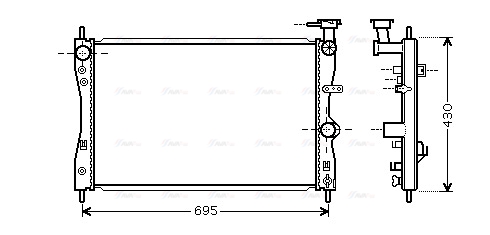 Радиатор, охлаждение двигателя   MTA2172   AVA QUALITY COOLING