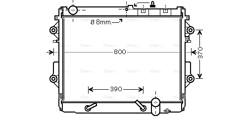 Радіатор, система охолодження двигуна   TO2490   AVA QUALITY COOLING