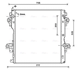 Радіатор, система охолодження двигуна   TO2604   AVA QUALITY COOLING