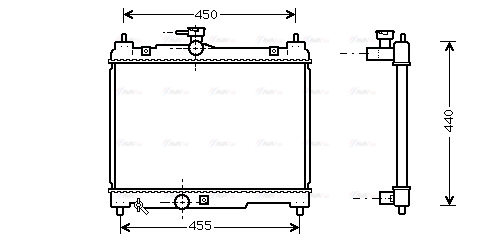 Радиатор, охлаждение двигателя   TOA2251   AVA QUALITY COOLING