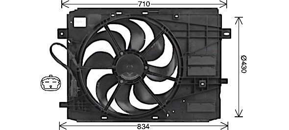 Вентилятор, система охолодження двигуна   PE7561   AVA QUALITY COOLING