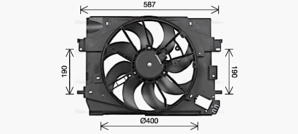 Вентилятор, система охолодження двигуна   RT7662   AVA QUALITY COOLING