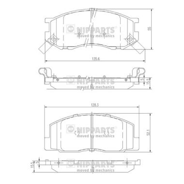 Комплект гальмівних накладок, дискове гальмо   J3602074   NIPPARTS