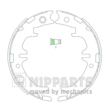 Комплект тормозных колодок, стояночная тормозная система   N3502083   NIPPARTS