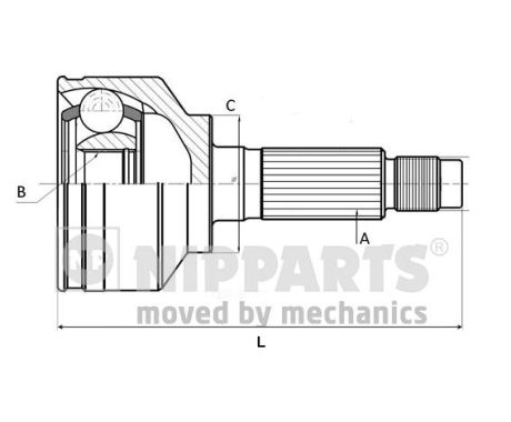 Шарнирный комплект, приводной вал   J2828002   NIPPARTS