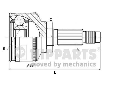 Шарнирный комплект, приводной вал   N2825038   NIPPARTS