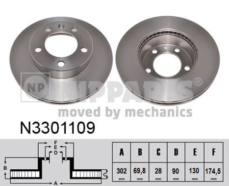 Тормозной диск   N3301109   NIPPARTS