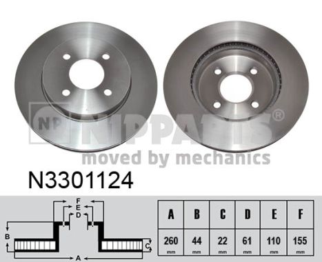 Гальмівний диск   N3301124   NIPPARTS