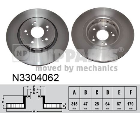 Гальмівний диск   N3304062   NIPPARTS