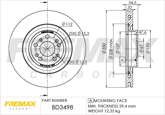 Тормозной диск   BD-3498   FREMAX