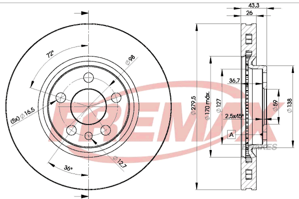 Тормозной диск   BD-4620   FREMAX