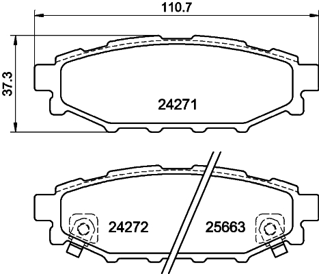 Комплект тормозных колодок, дисковый тормоз   8DB 355 012-261   HELLA PAGID