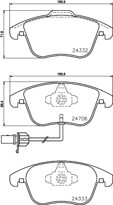Комплект тормозных колодок, дисковый тормоз   8DB 355 013-861   HELLA PAGID