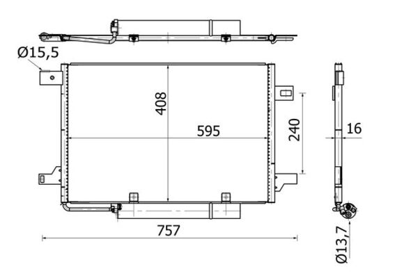 Конденсатор, кондиционер   AC 369 000S   MAHLE