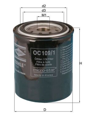 Оливний фільтр   OC 109/1   MAHLE