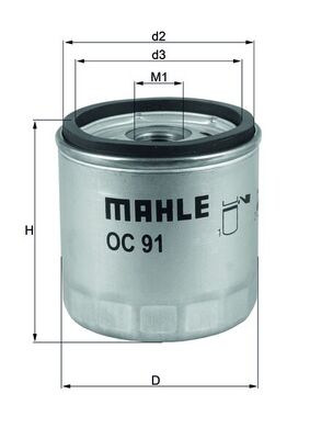 Масляный фильтр   OC 91D1   MAHLE