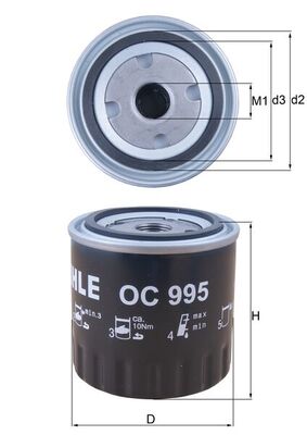 Оливний фільтр   OC 995   MAHLE