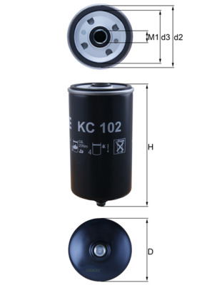 Топливный фильтр   KC 102   MAHLE