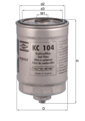 Топливный фильтр   KC 104   MAHLE