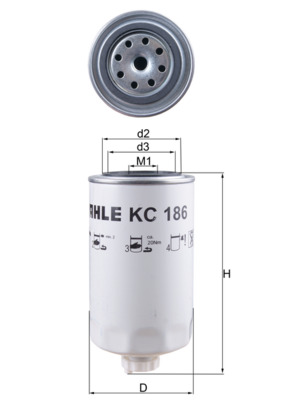 Топливный фильтр   KC 186   MAHLE