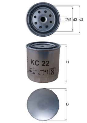 Топливный фильтр   KC 22   MAHLE