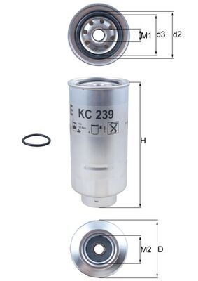 Топливный фильтр   KC 239D   MAHLE
